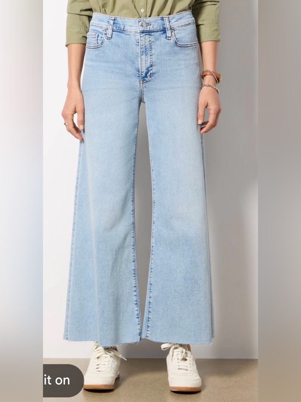 Frame Le Palazzo Crop Denim Light Blue Wide-Leg Jeans